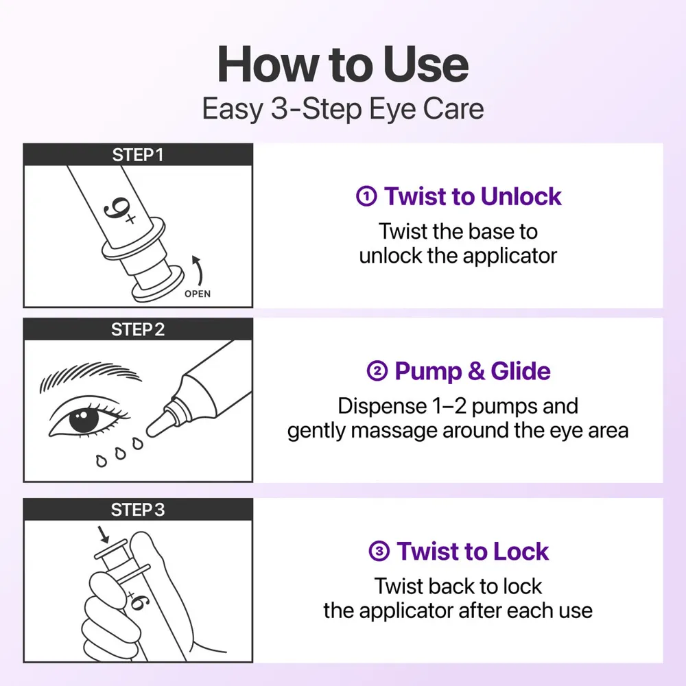 Utilisation de numbuzin Crème yeux Rétinol NAD+ No.9